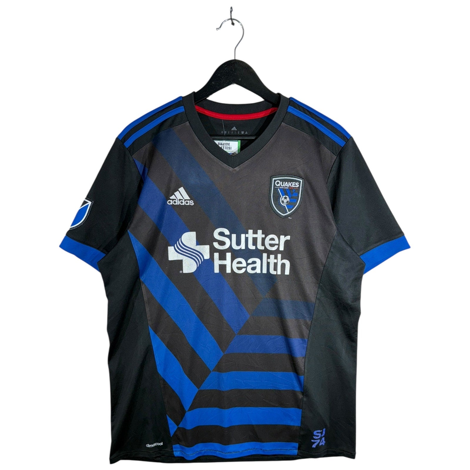 Vintage Adidas Sutter Health Quakes San Jose Jersey