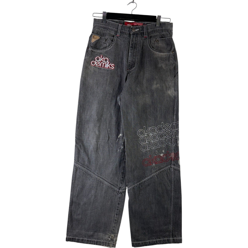 Women's Vintage Akademiks Embroidered Wide Leg Jeans 18