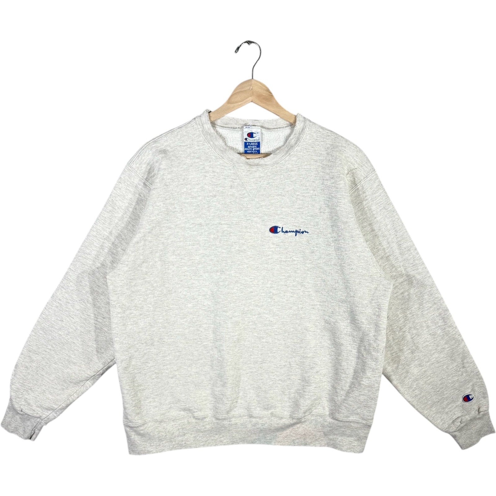 Vintage Champion Mini Spellout Logo Pullover Crewneck