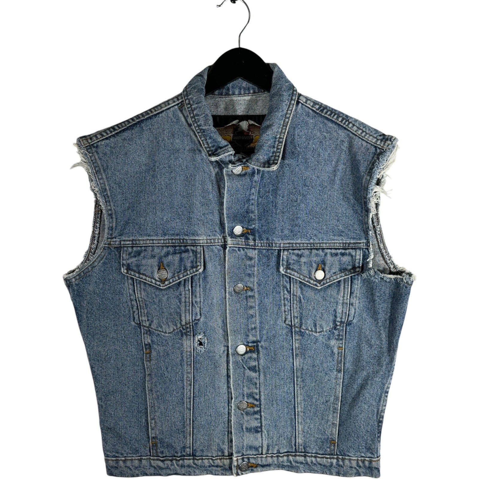 Vintage Harley Davidson Denim Cut Off Vest