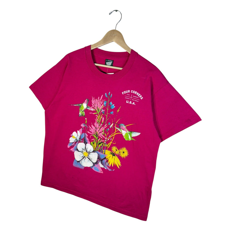 Vintage Four Corners USA Hummingbird Floral T-Shirt