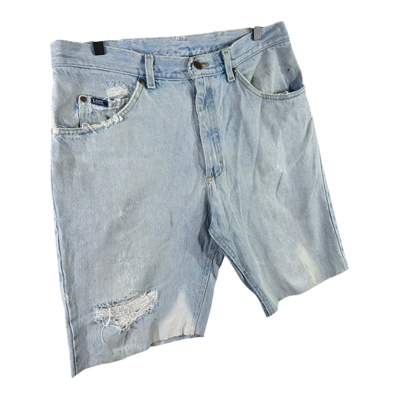 Vintage Lee Denim Tattered Cut Off Bleached Shorts 34