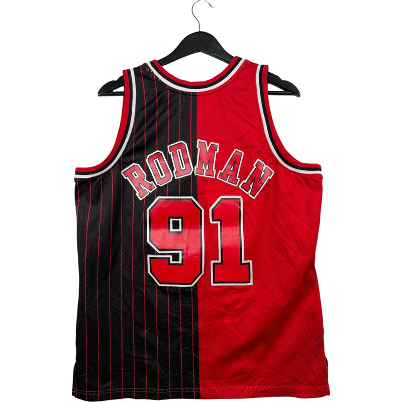 Vintage Mitchell & Ness Chicago Bulls Dennis Rodman #91 Split NBA Jersey