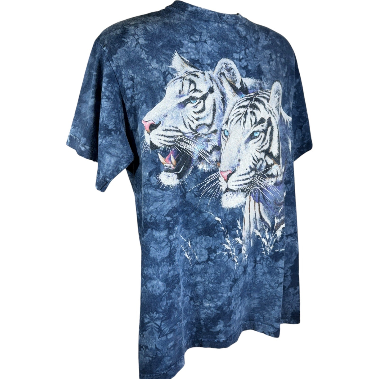 Vintage White Tiger Tie Dye Nature Tee