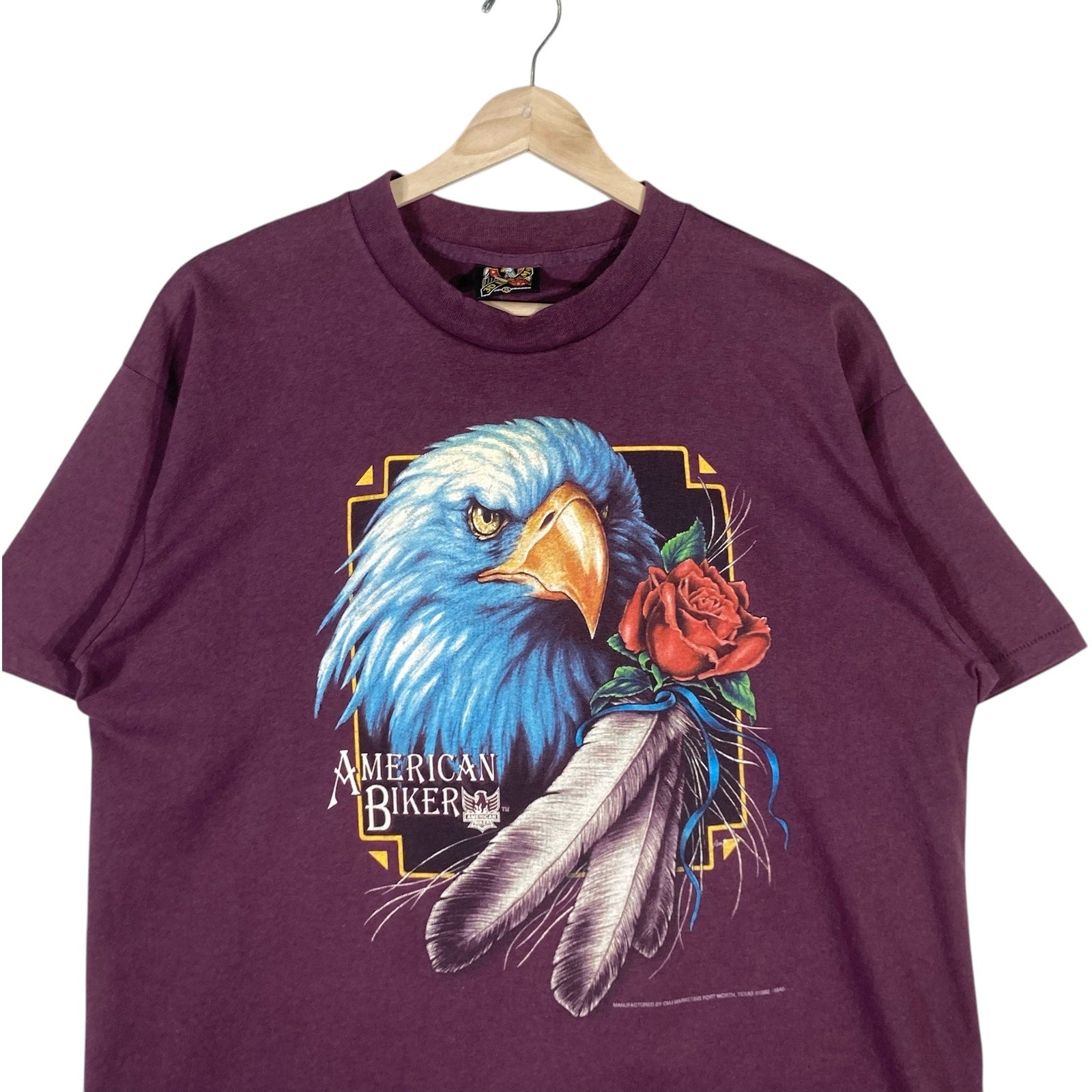 Vintage American Biker 3D Emblem Tee