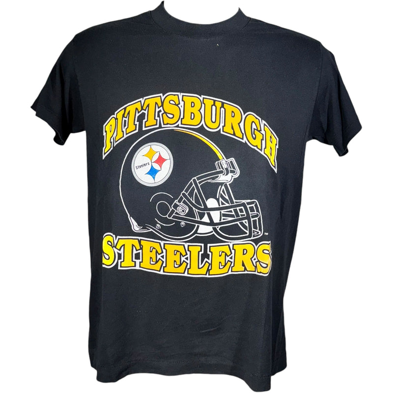 Vintage Pittsburgh Steelers Spellout Large Helmet NFL Tee