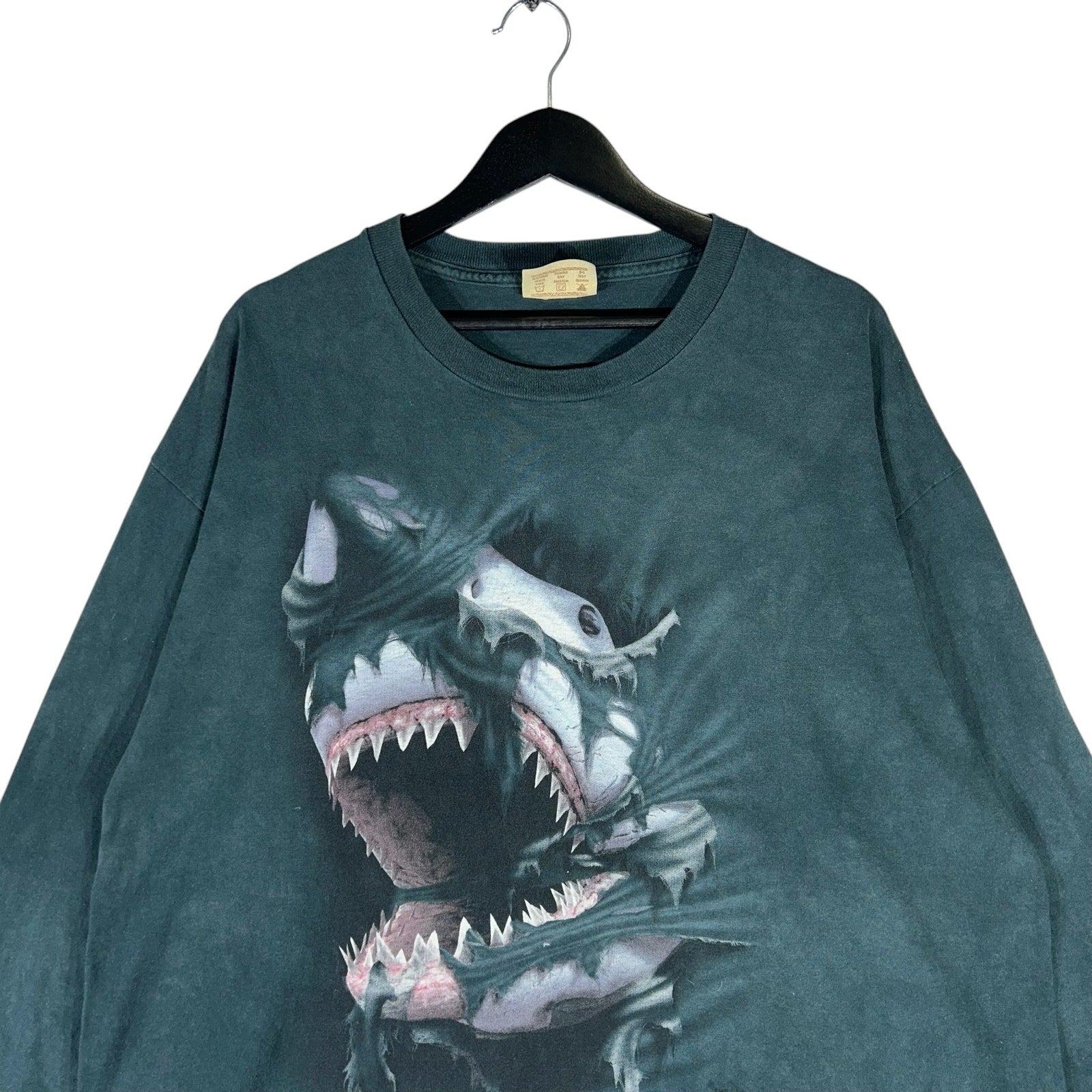 Vintage Breakthrough Shark Nature Art Long Sleeve