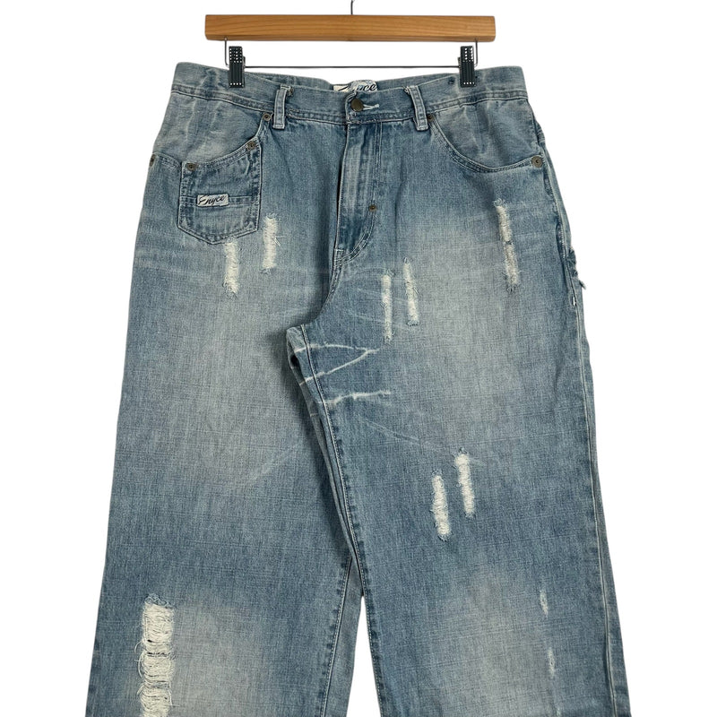 Vintage Enyce Distressed Wide Leg Denim Jeans 34x30