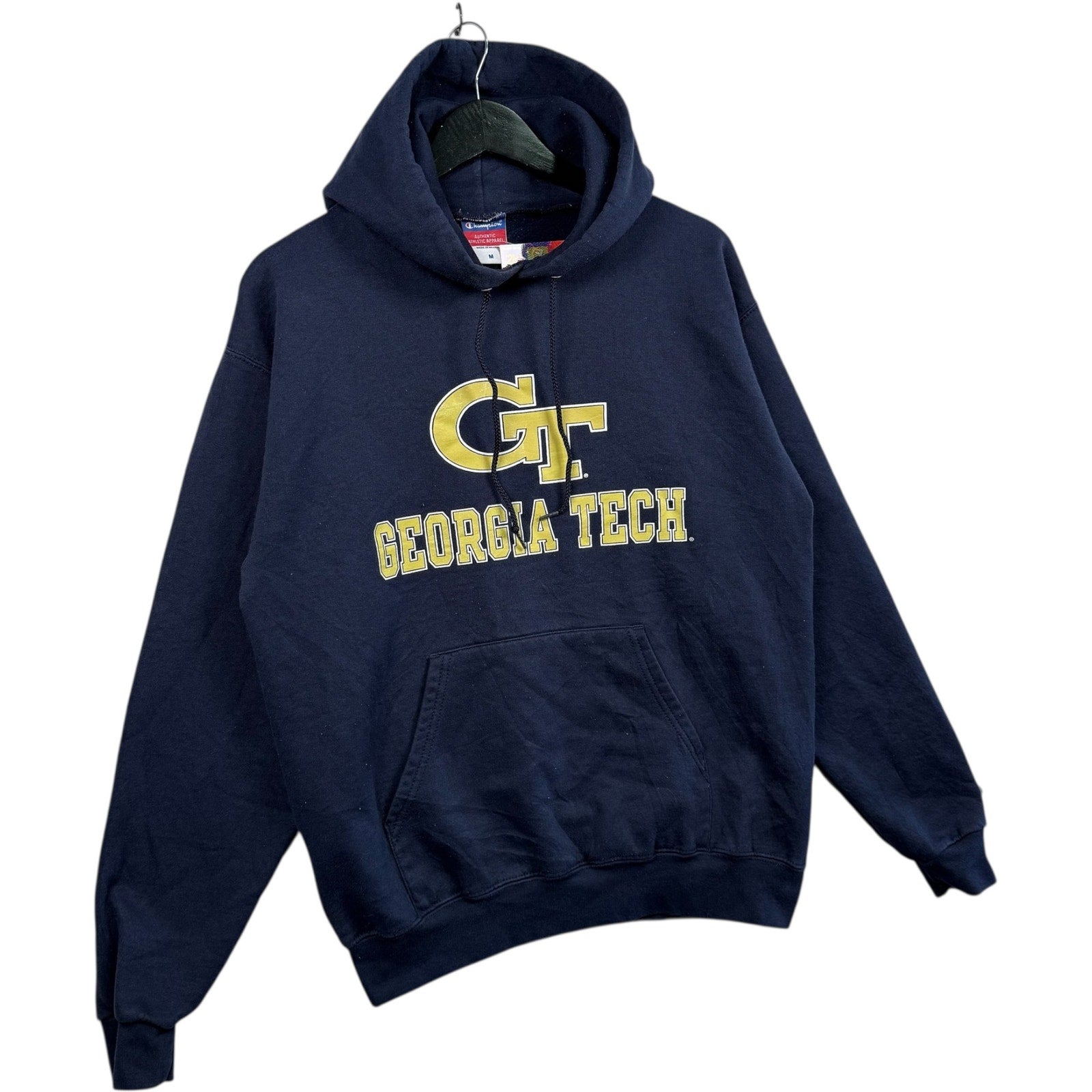 Vintage Champion Georgia Tech Chest Spellout Hoodie