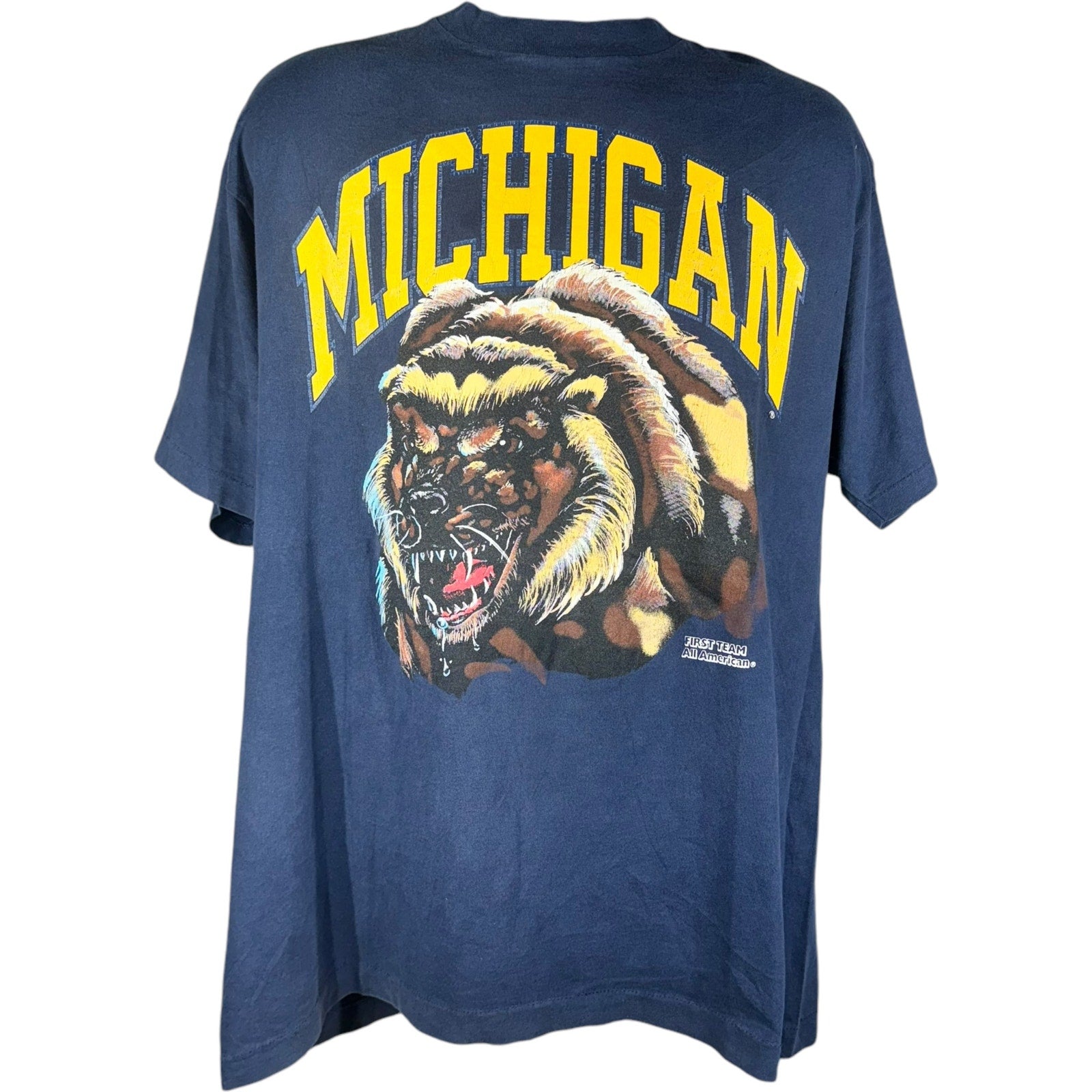 Vintage Michigan Wolverines Big Print Mascot Tee 90s