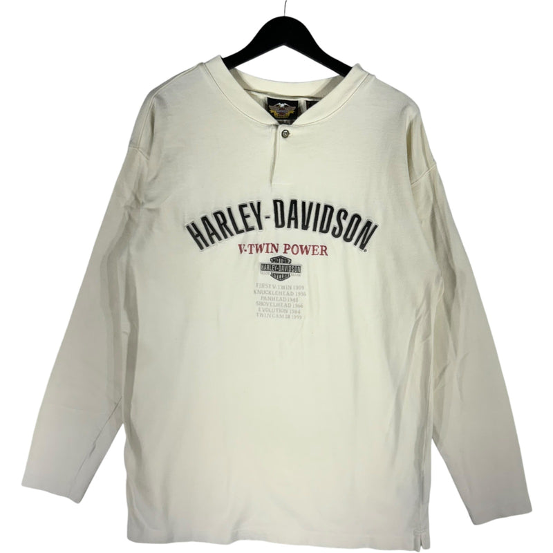 Vintage Harley Davidson V-Twin Power Henley Crewneck