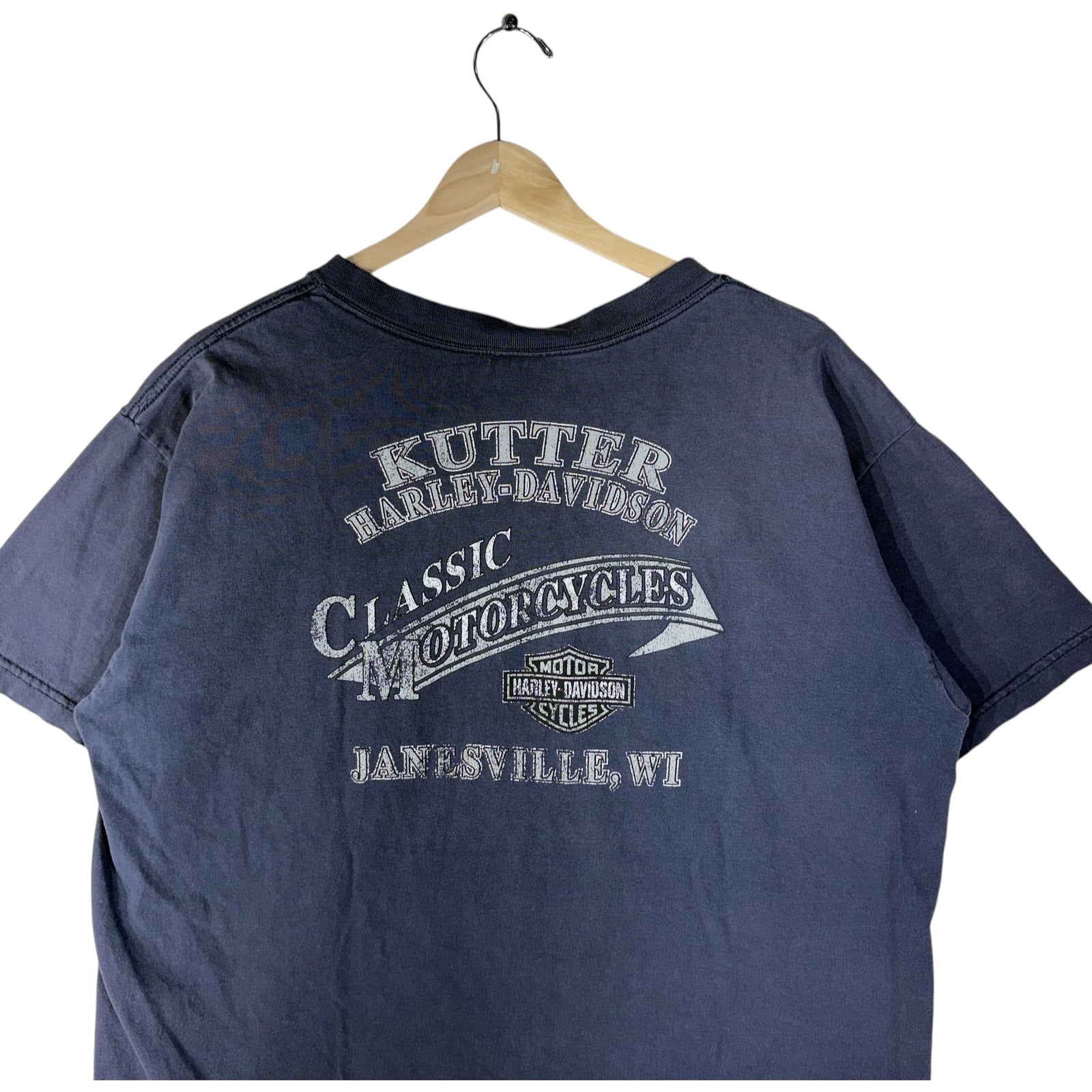 Vintage Harley Davidson Classic Motorcycles Pocket Tee