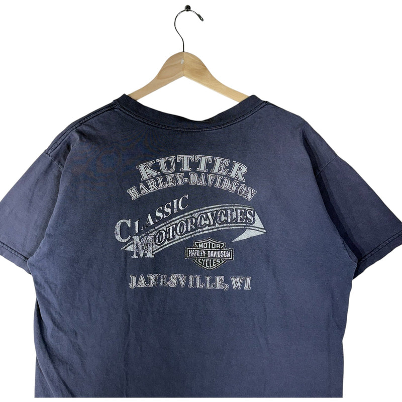 Vintage Harley Davidson Classic Motorcycles Pocket Tee