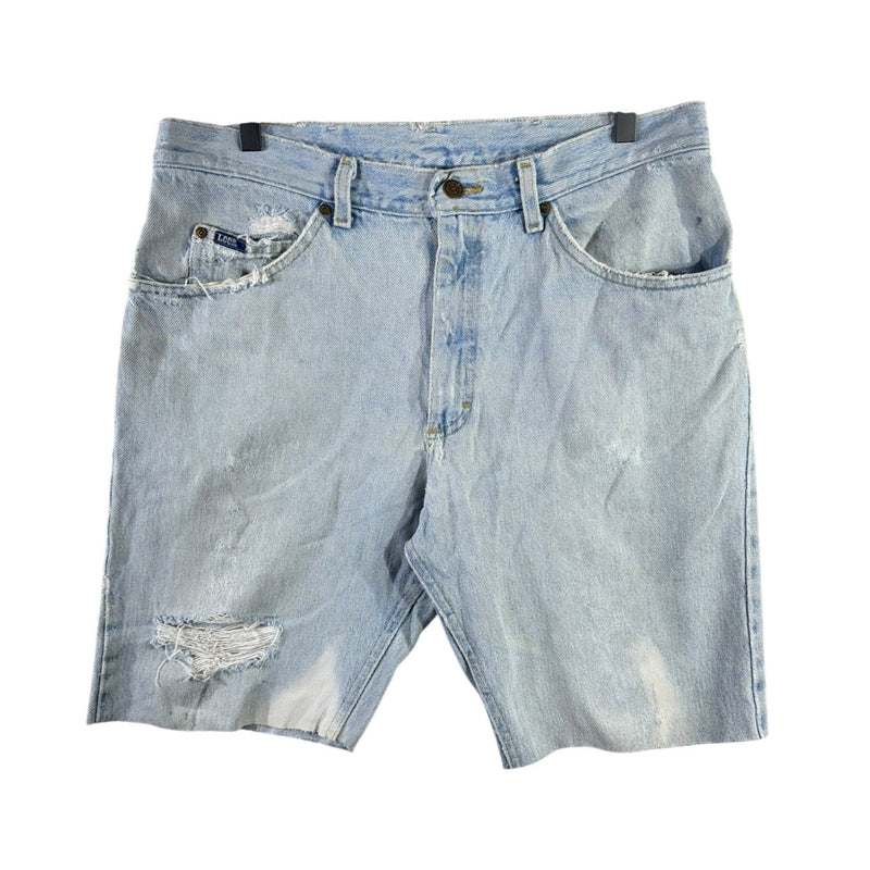 Vintage Lee Denim Tattered Cut Off Bleached Shorts 34