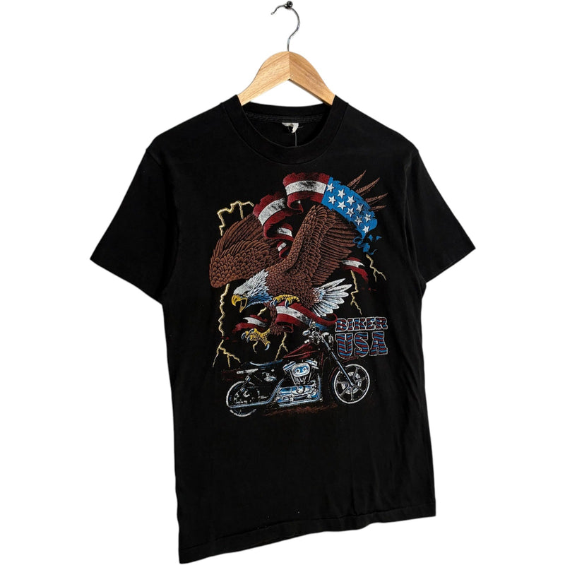 Vintage Harley Davidson Biker USA Riding Bike Eagle Tee