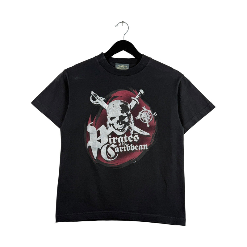 Vintage Pirates Of The Caribbean Logo Spellout T-Shirt
