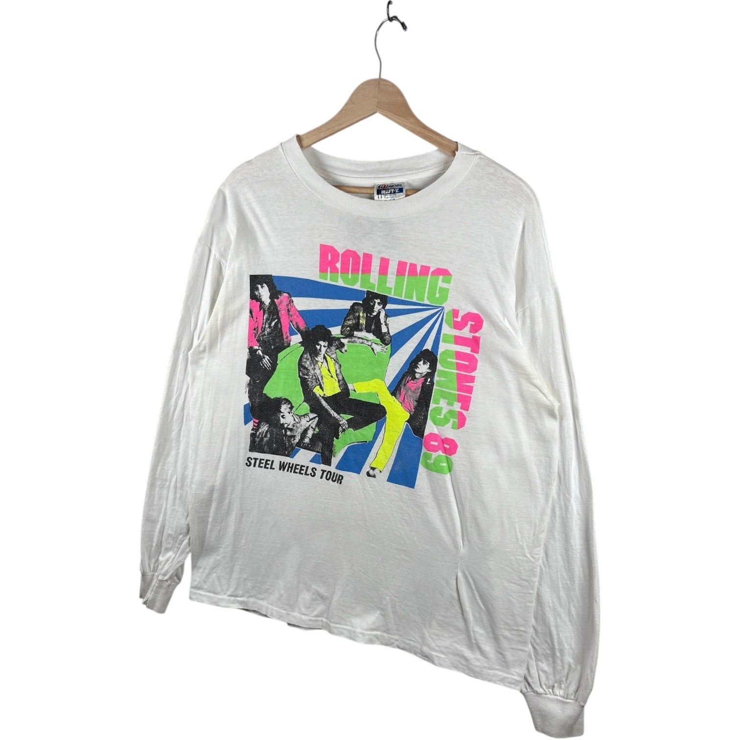 Vintage Rolling Stones Steel Wheels Tour Long Sleeve '89 XL