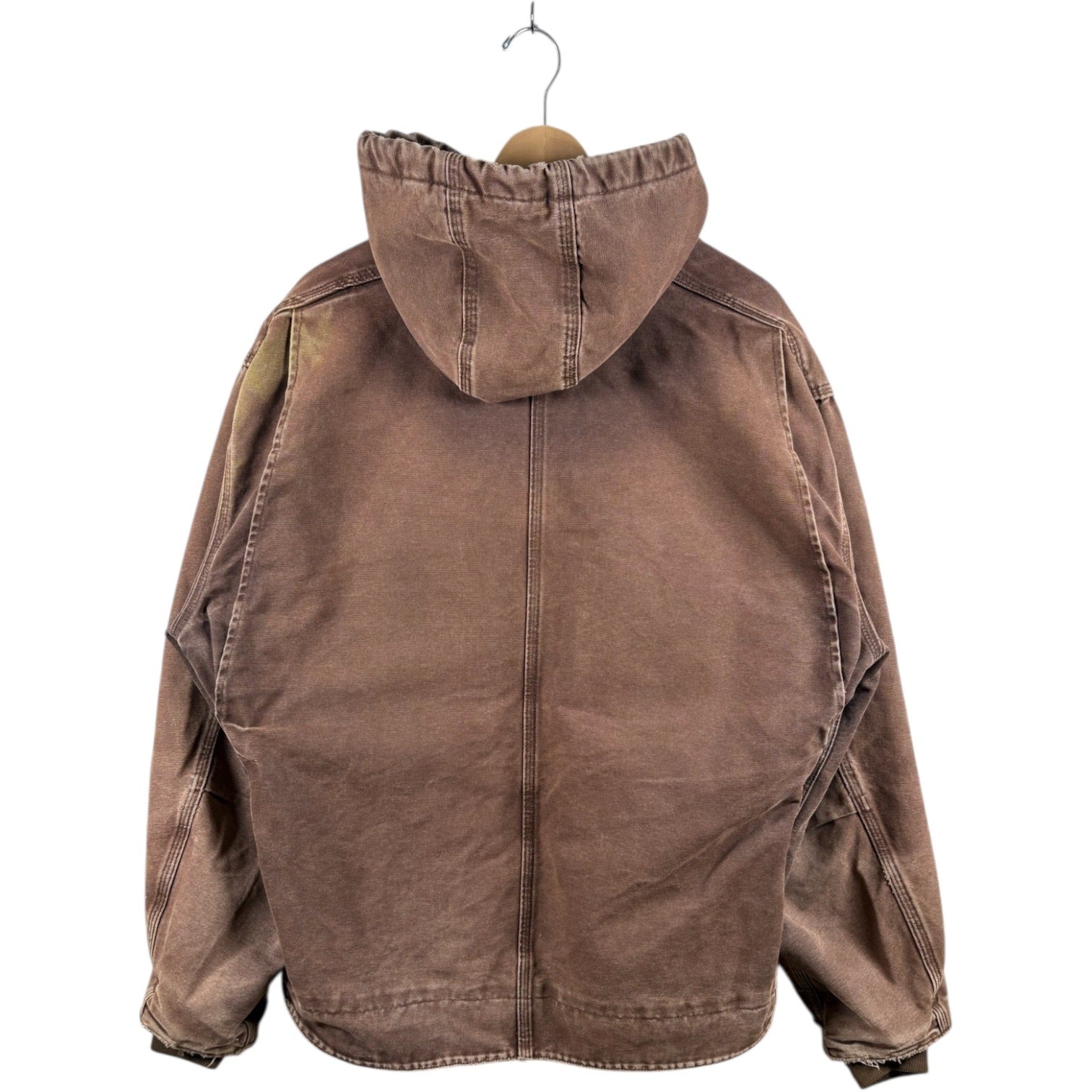 Vintage Carhartt Sandstone Sherpa Lined Hoodie Workwear Jacket