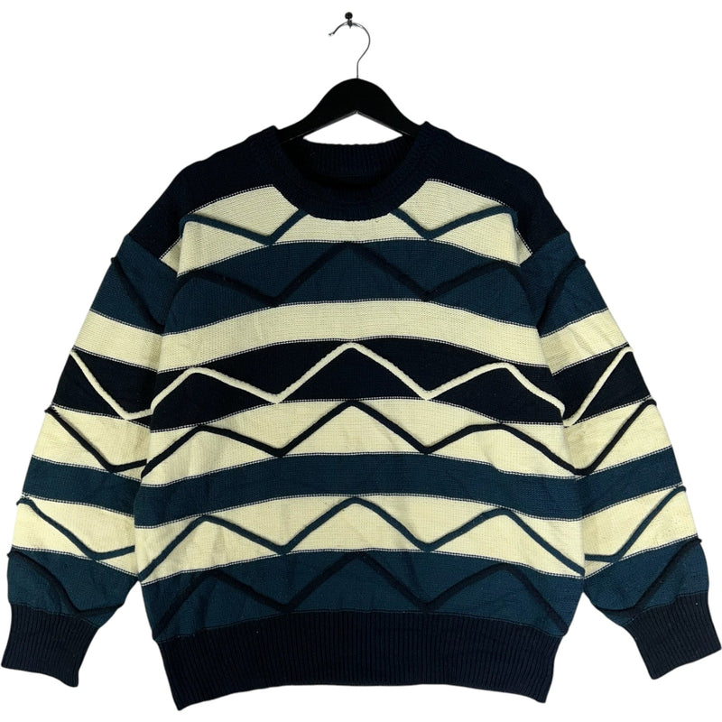 Vintage 3D Knit Striped Sweater