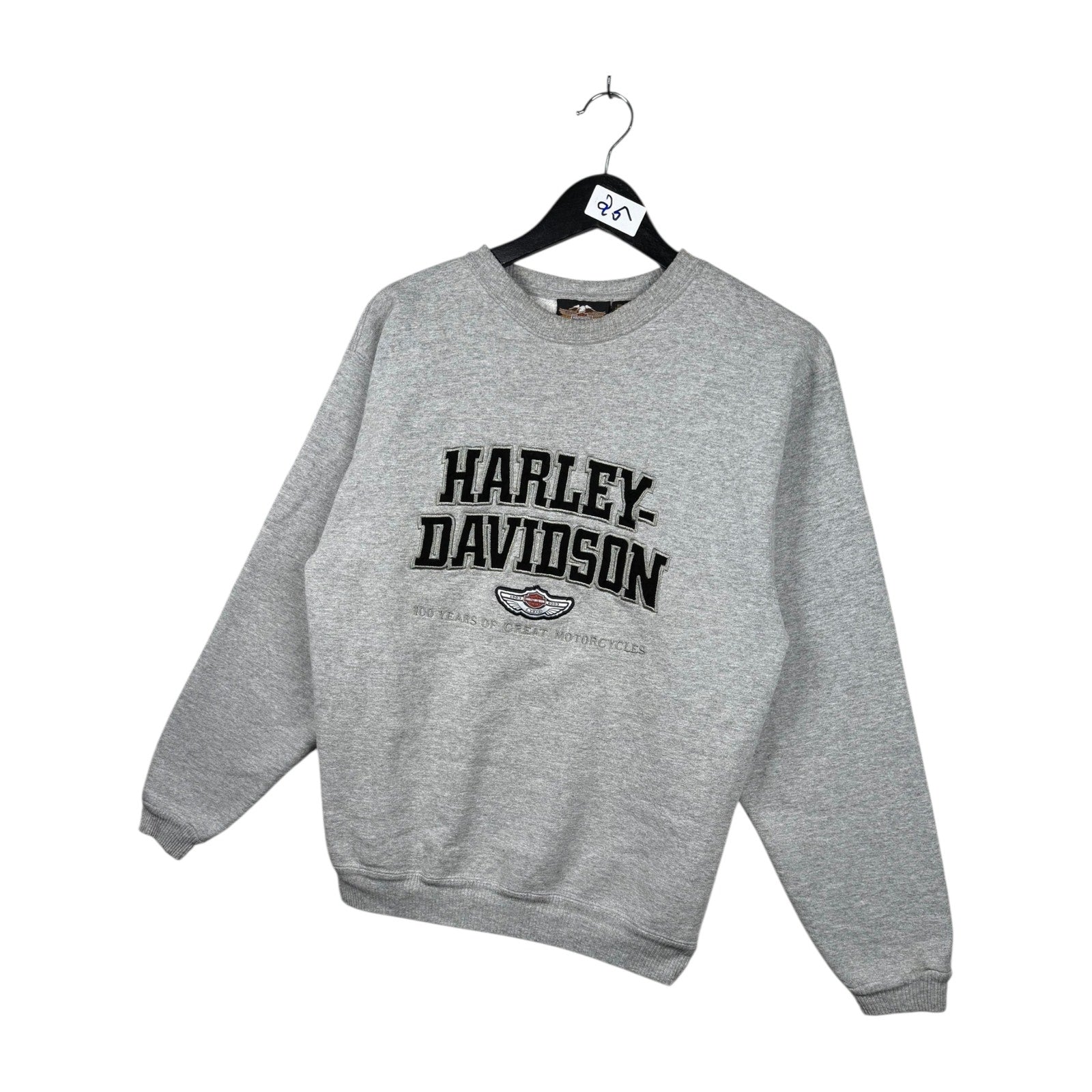 Vintage Harley Davidson Embroidered Spellout Logo Crewneck
