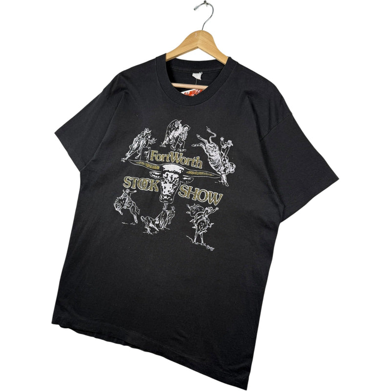 Vintage FortWorth Stock Show Bull Crewneck T-Shirt