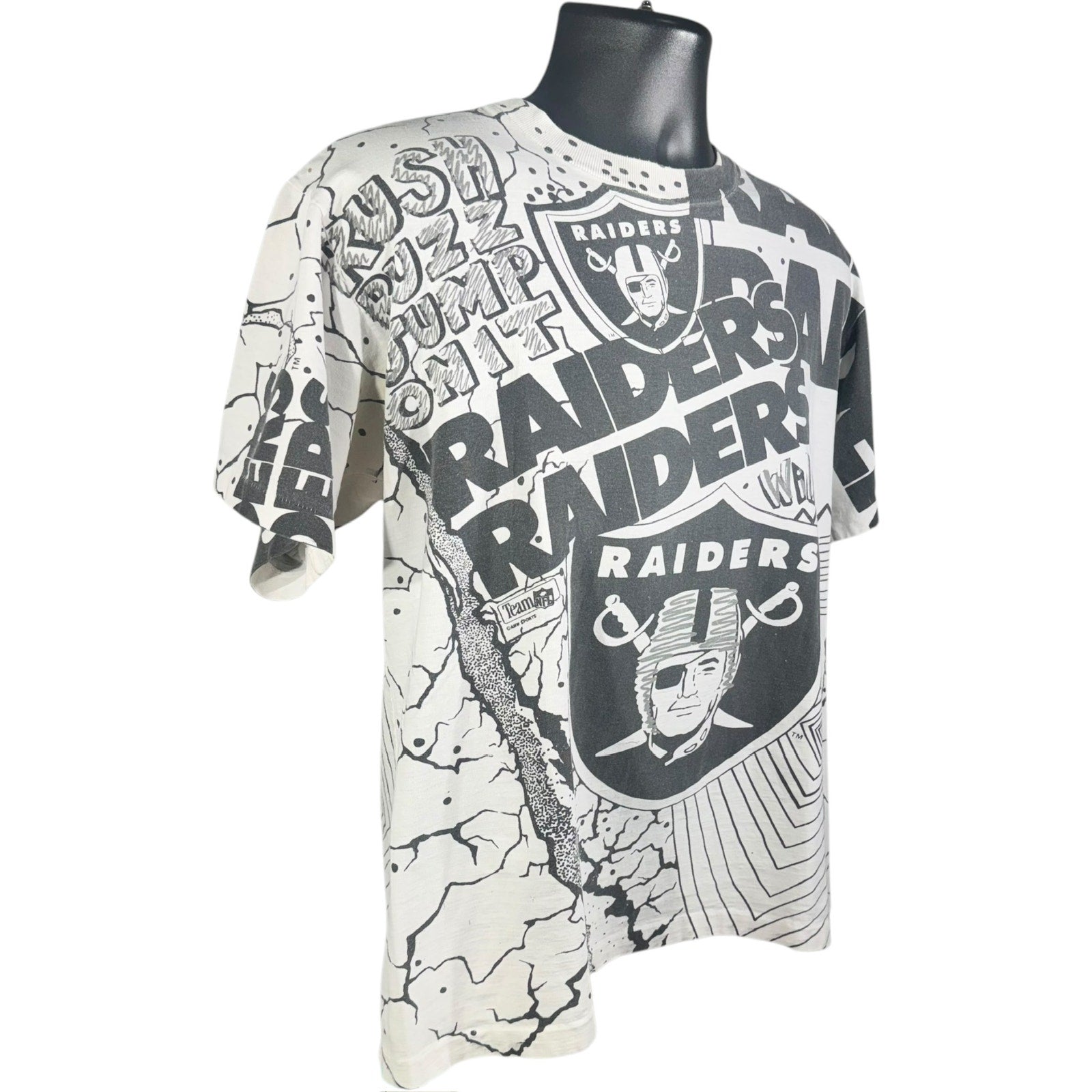 Vintage Los Angeles Raiders NFL All Over Print Tee