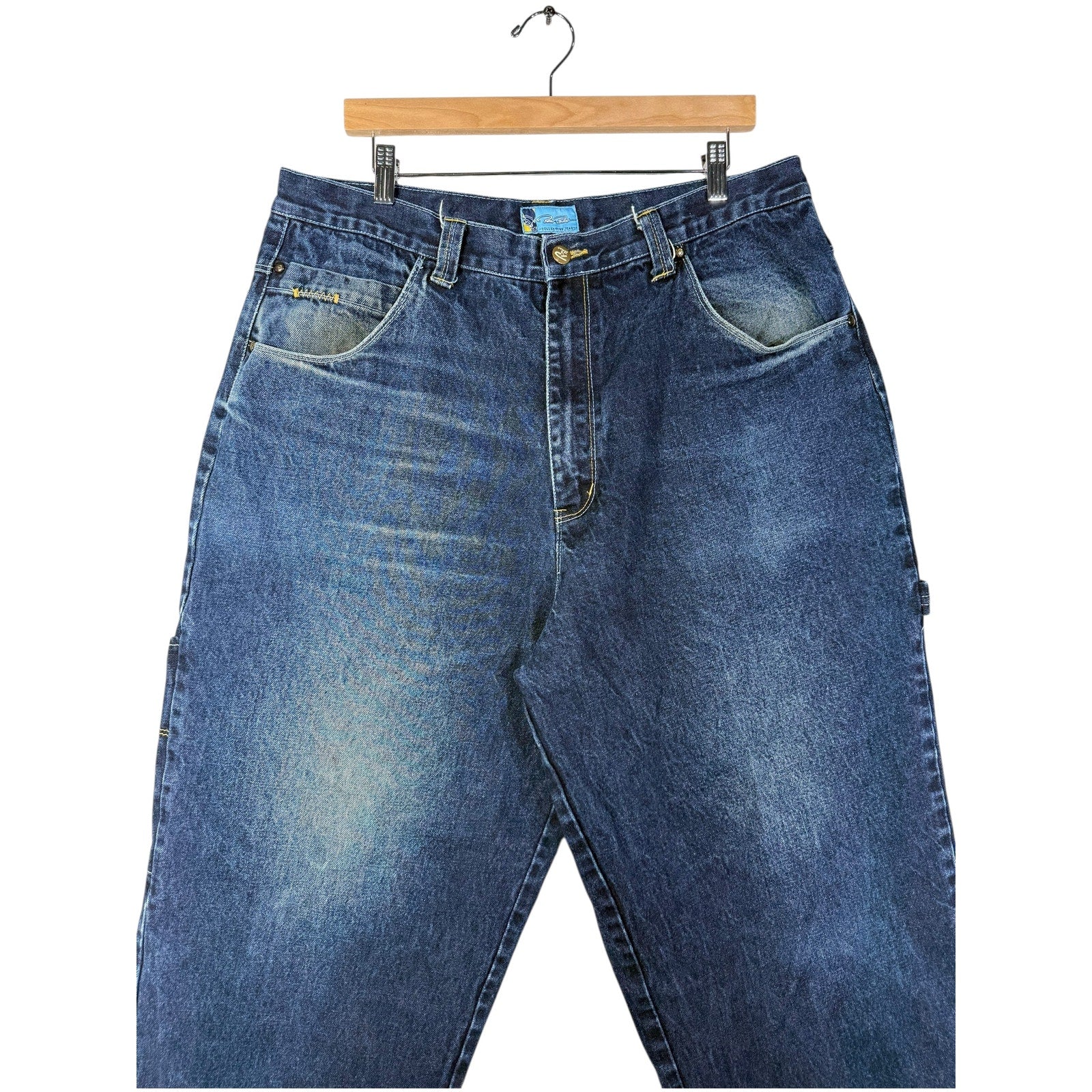 Vintage Cropped Raw Blue Carpenter Denim Jeans 38x26
