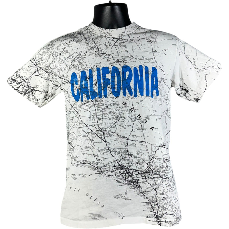 Vintage California State Map AOP Souvenir Tee 90s