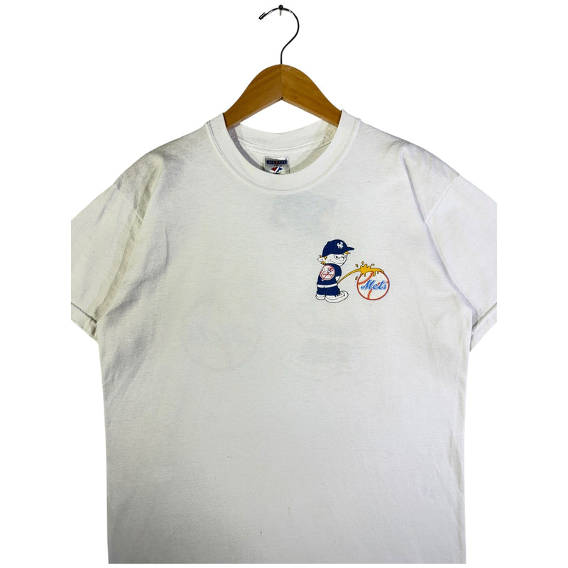 Vintage New York Yankees vs Mets Rivalry Graphic MLB T-Shirt