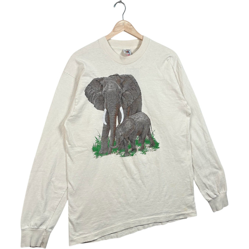 Vintage Mother And Baby Elephant Long Sleeve