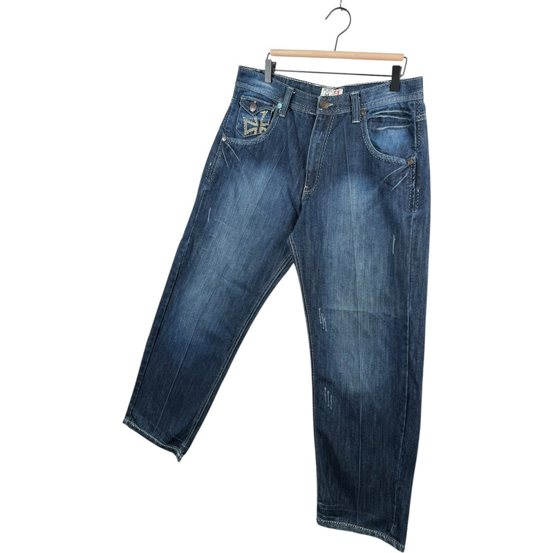 Vintage Seven Jeans Embroidered Cross Pocket Denim Jeans 36