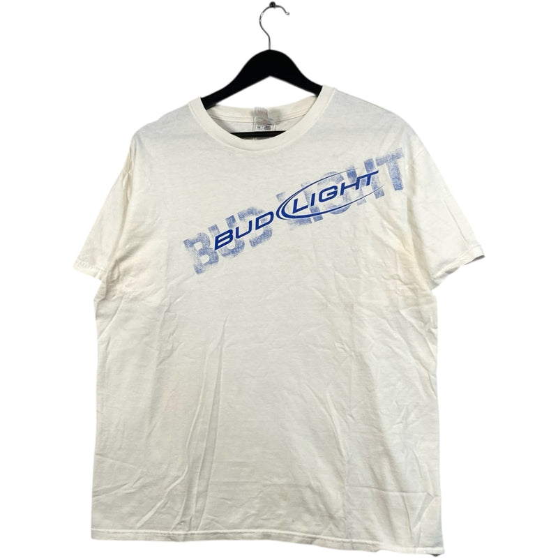 Vintage. Bud Light Chest Spellout Beer Promo Tee