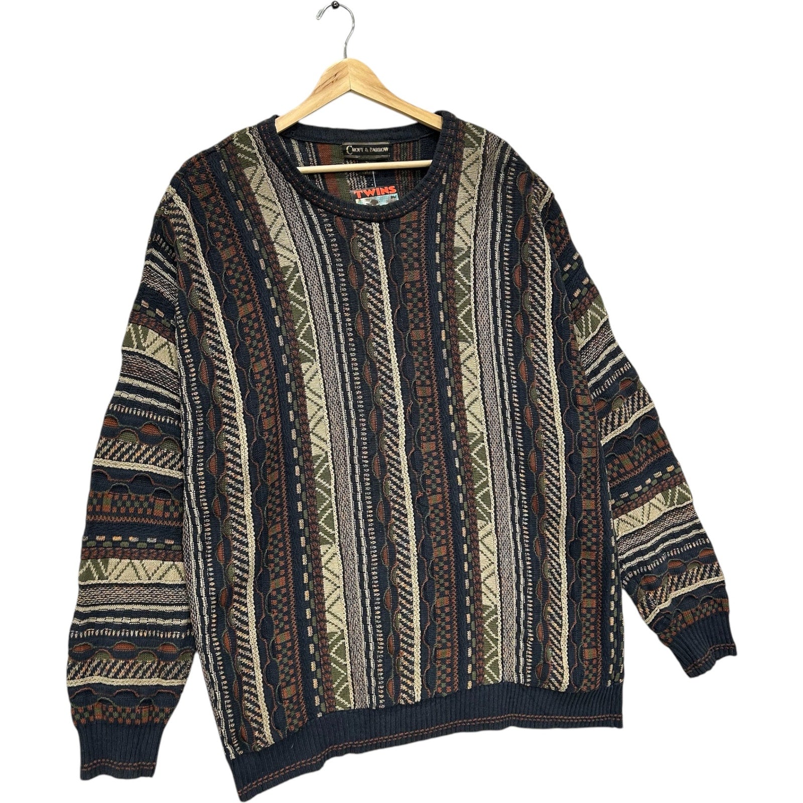 Vintage Croft & Barrow 3D Knit Sweater 90s