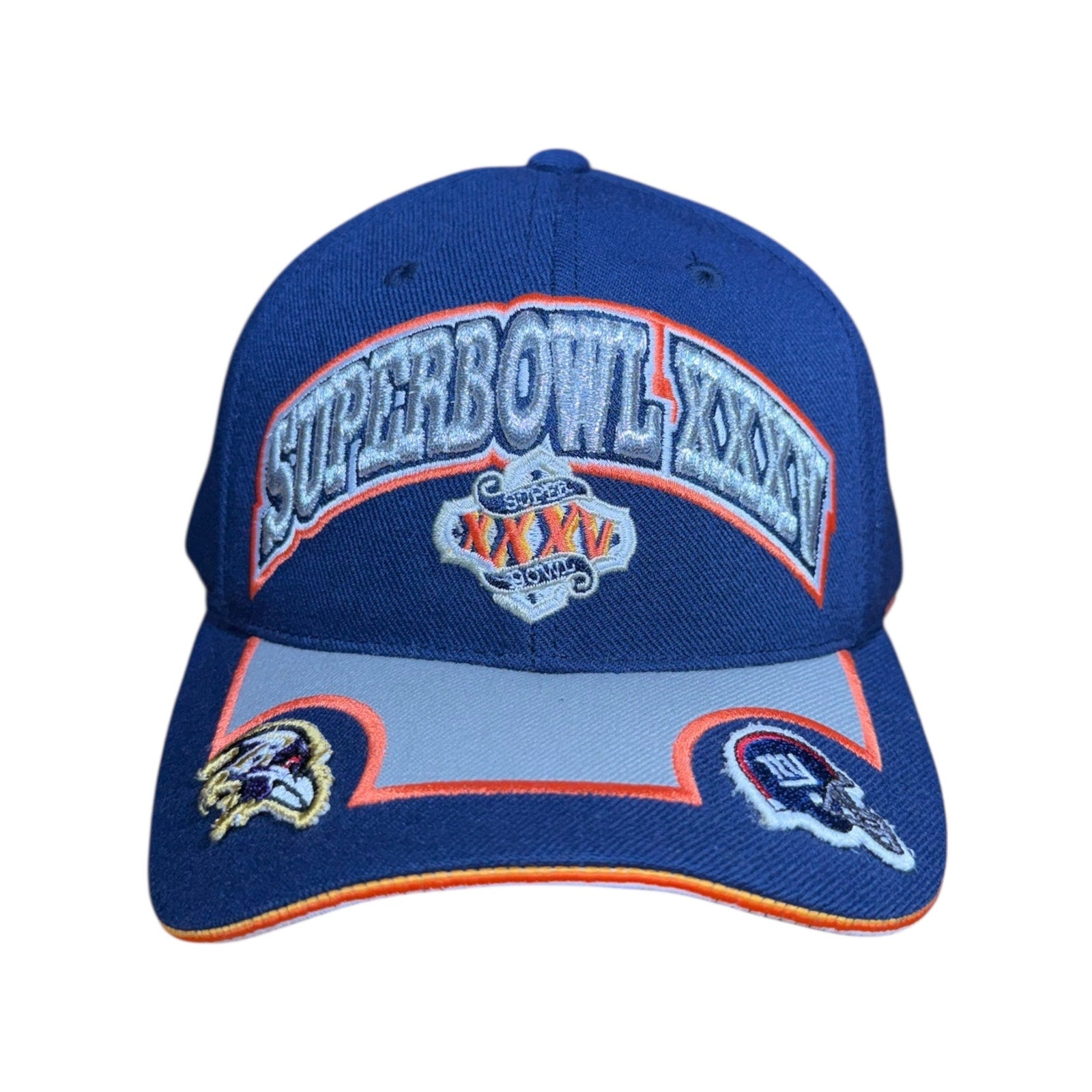 Vintage Super Bowl New York Giants vs Baltimore Ravens NFL Strapback Hat