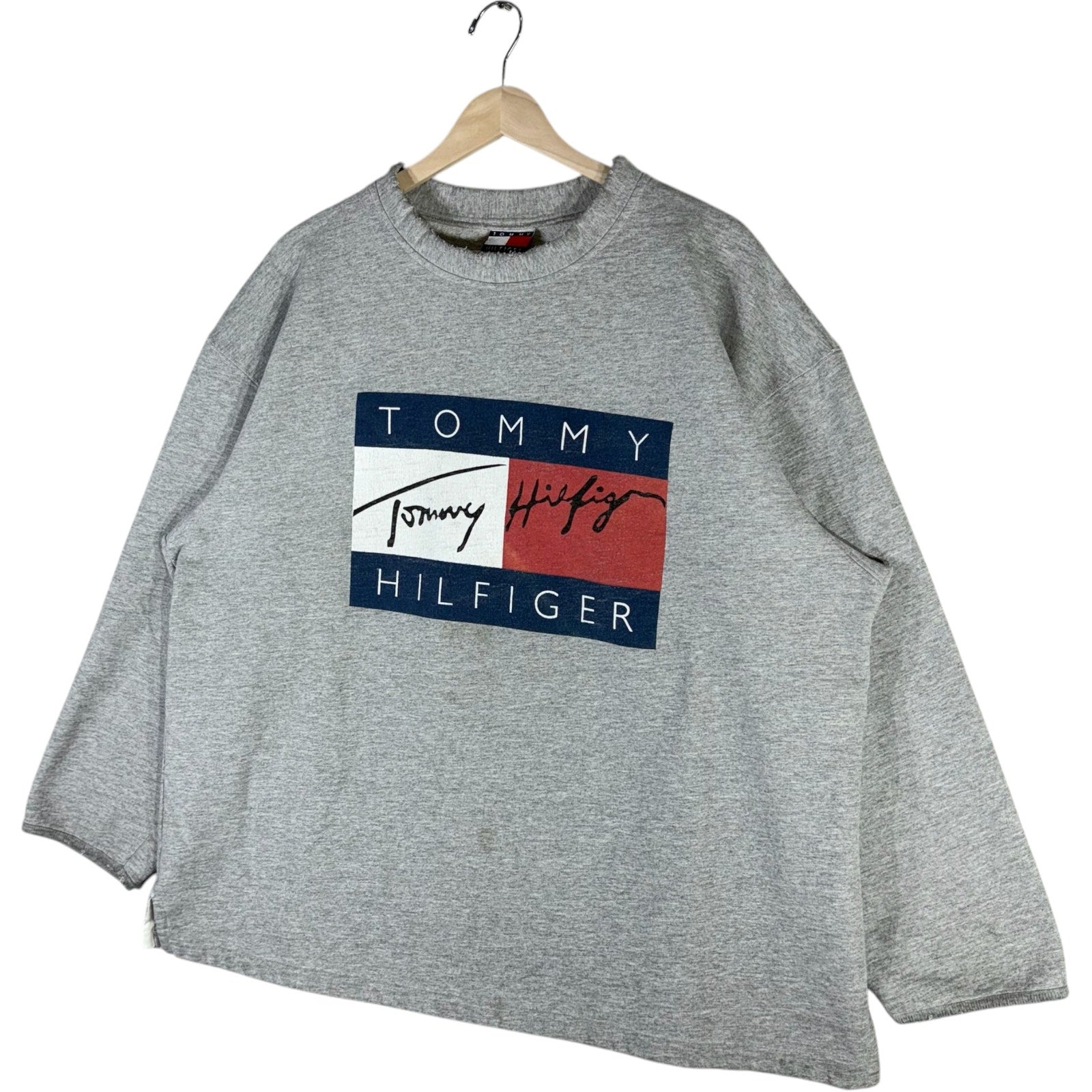 Vintage Tommy Hilfiger Large Flag Logo Pullover Crewneck