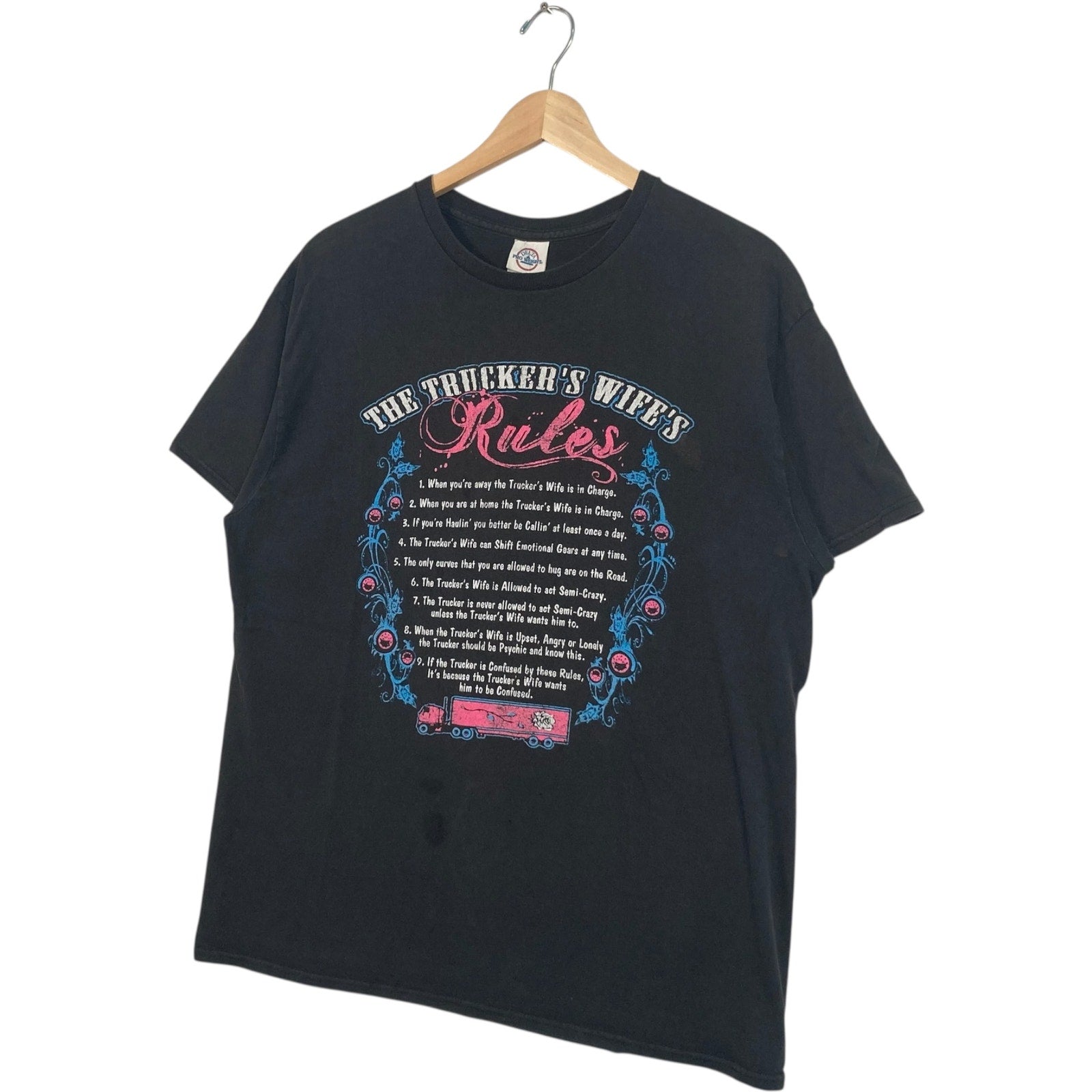 Vintage "The Truckers Wife Rules" Humor Tee