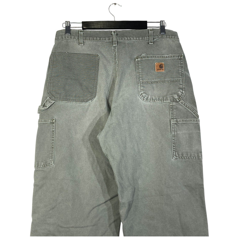 Vintage Carhartt Duck Flannel-Lined Distressed Work Pants 34x30