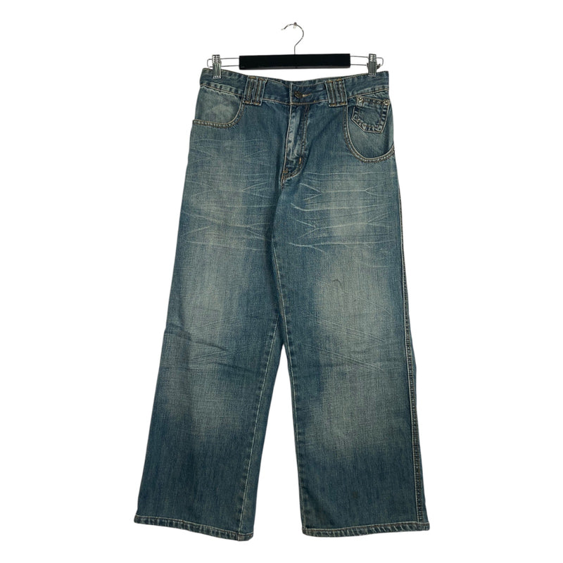 Vintage Oversized Rivets Wide Leg Denim Jeans 30x25