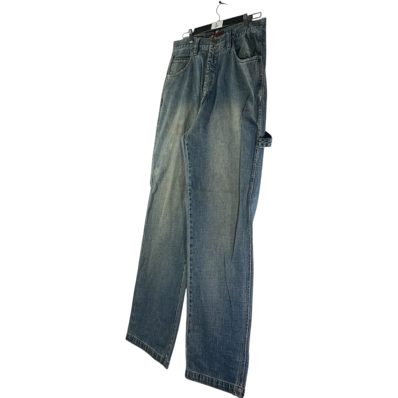 Vintage Detail Denim Workwear Utility Carpenter Pants 34