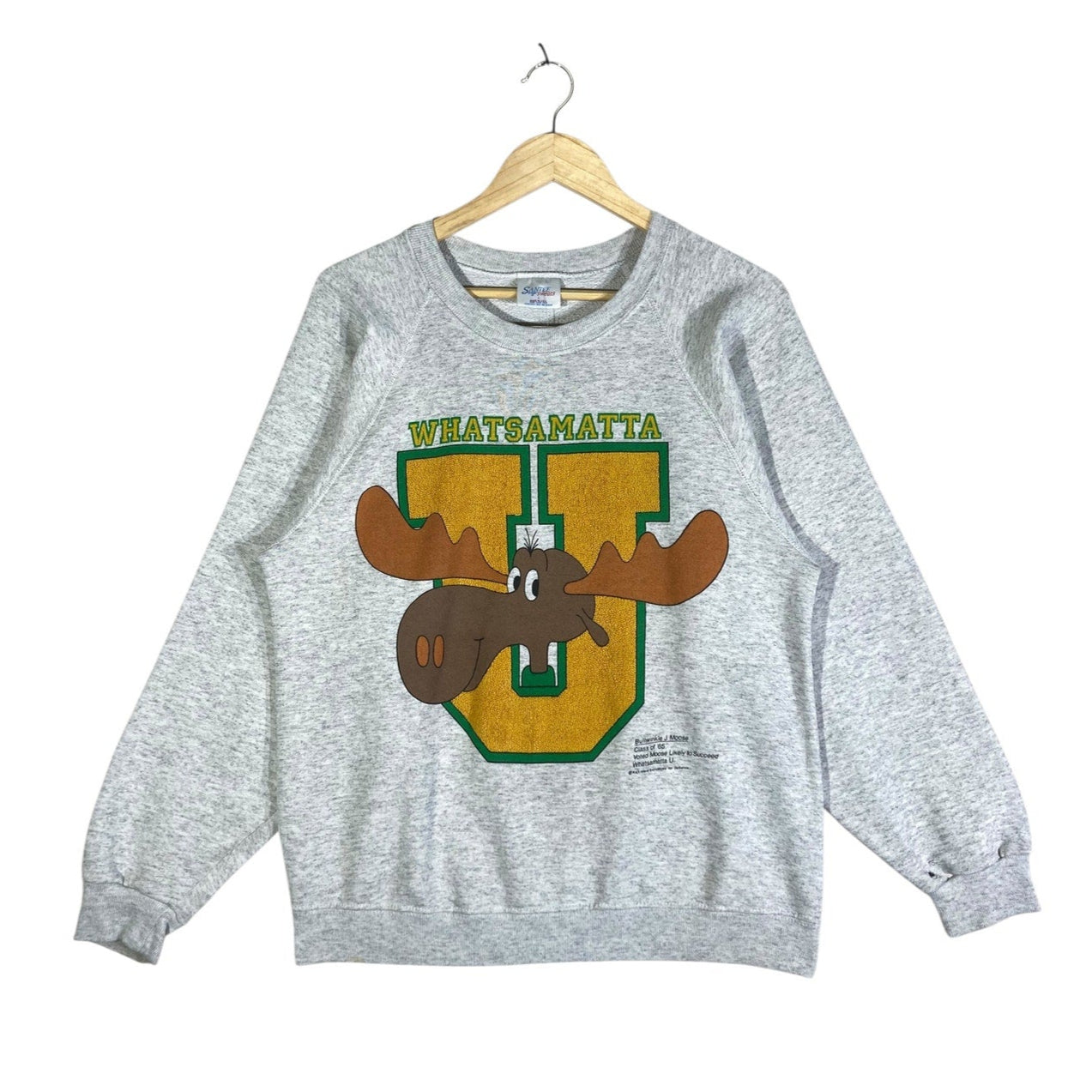 Vintage Whatsamatta University Rocky & Bullwinkle Crewneck