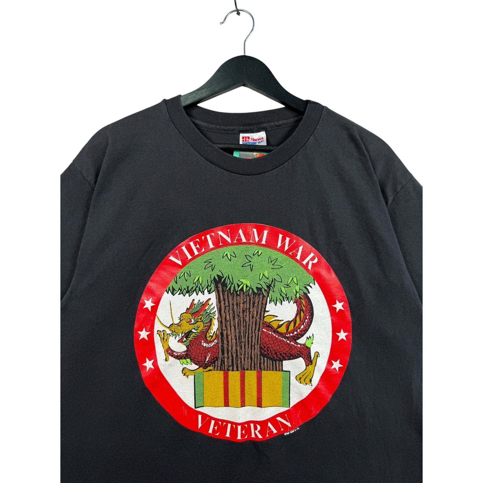 Vintage Vietnam War Dragon Graphic Veteran Short Sleeve T-Shirt
