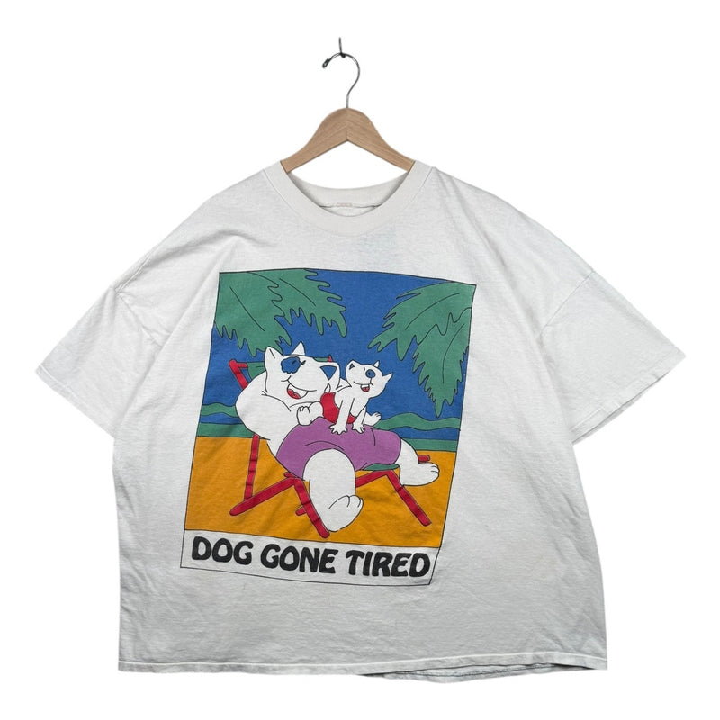 Vintage Dog Gone Tired Cartoon Graphic T-Shirt