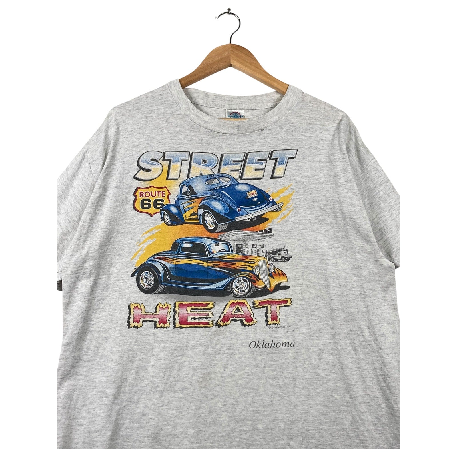 Vintage Route 66 Street Heat Oklahoma Hot Rod Graphic T-Shirt