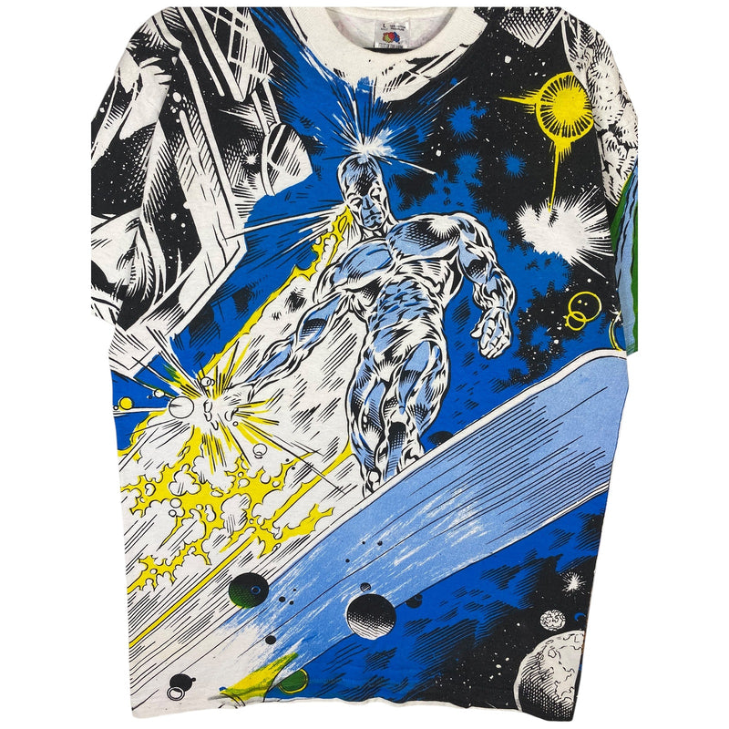 Vintage Marvel Silver Surfer All Over Print Graphic T-Shirt