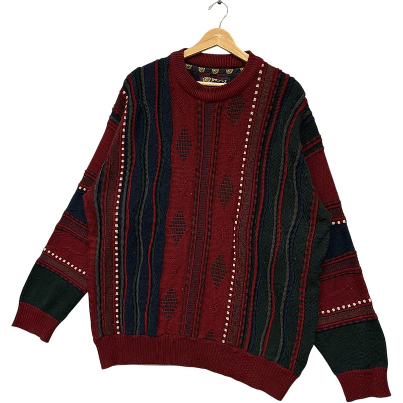 Vintage 3D Textured Patterned Knit Pullover Sweater