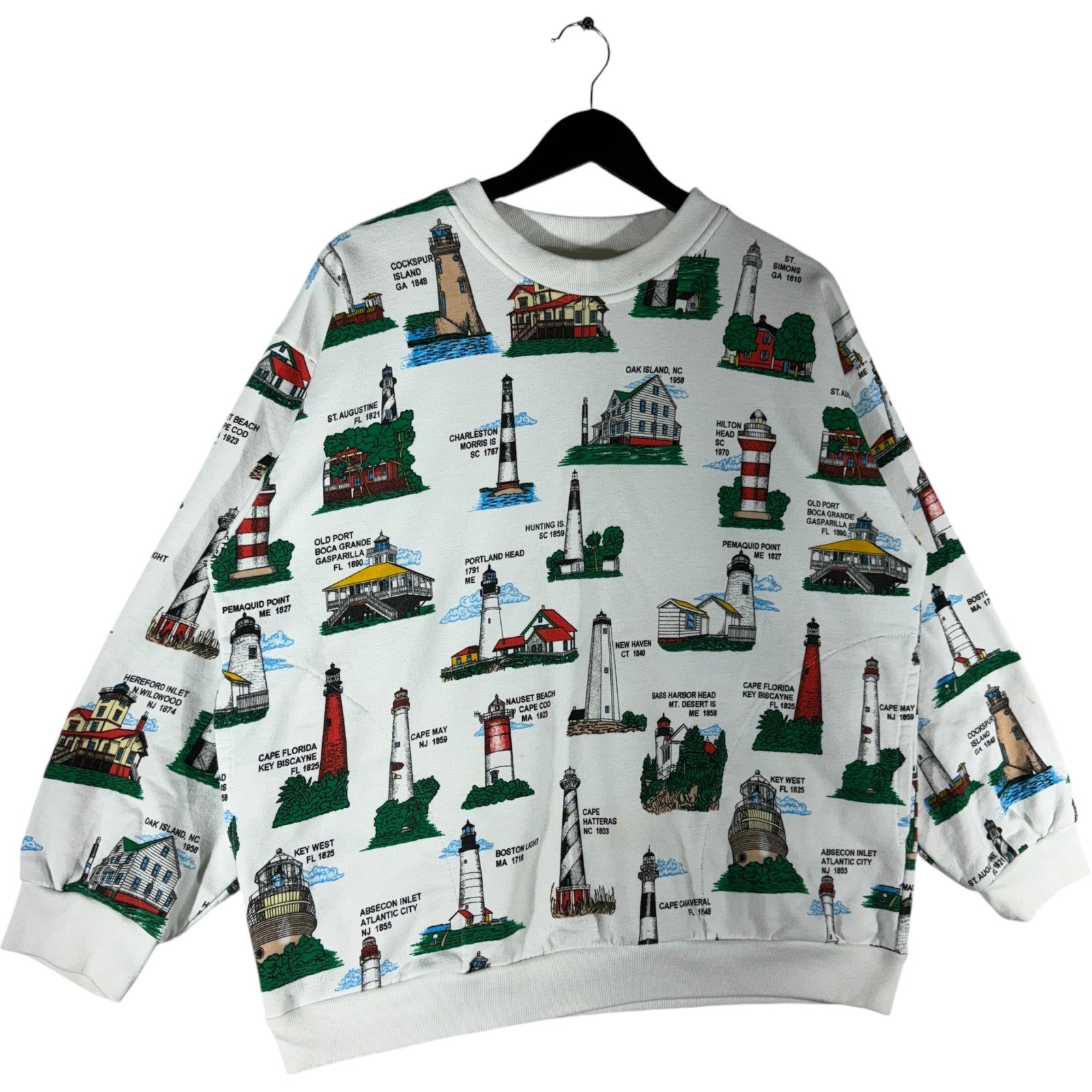 Vintage Light Houses AOP Crewneck 90s