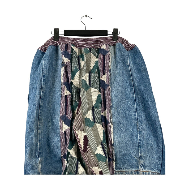 Vintage Denim Cut & Sew Knitted Patchwork Shorts 34