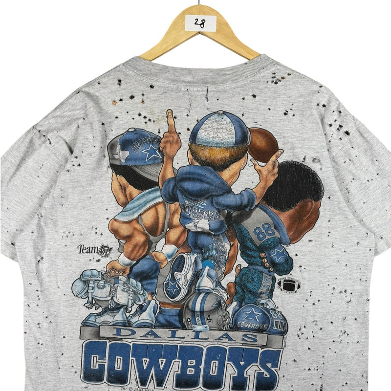 Vintage Dallas Cowboys Caricature NFL Distressed T-Shirt
