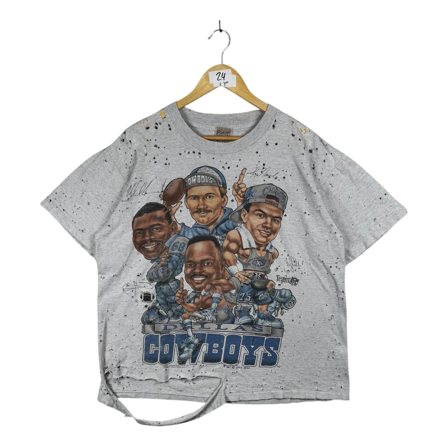 Vintage Dallas Cowboys Caricature NFL Distressed T-Shirt