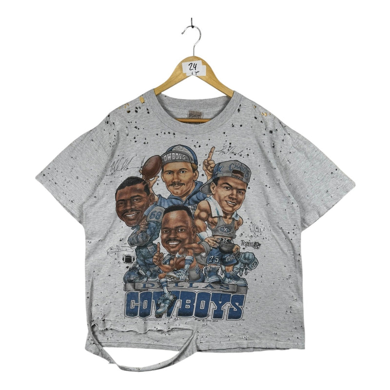 Vintage Dallas Cowboys Caricature NFL Distressed T-Shirt